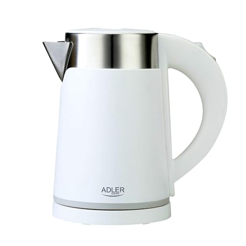 Adler Compact Stainless Steel Kettle 0.6 L Electric Mini Travel Kettle White Wireless And Quick Boiling Ideal For Camping And On The Go Intelligent Ke