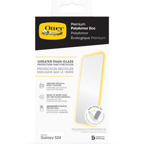 Pellicola Protettiva Otterbox Premium Polyarmour Eco Per Samsung Galaxy S24, Protezione Ultra Resistente Contro Rotture E Graffi