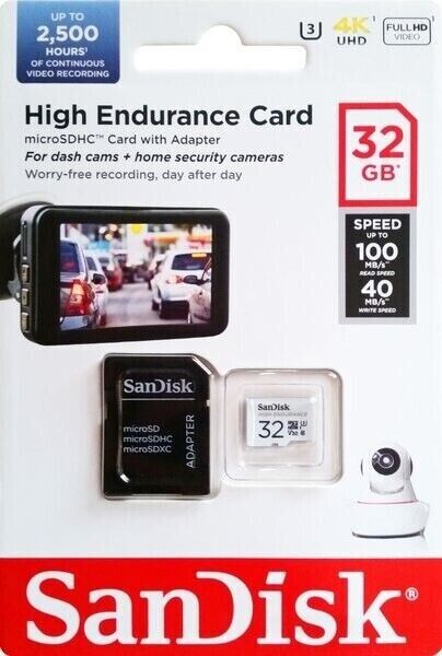 SanDisk HIGH Endurance Micro SD HC SDHC 32GB x Videosorveglianza Dash Cam Video