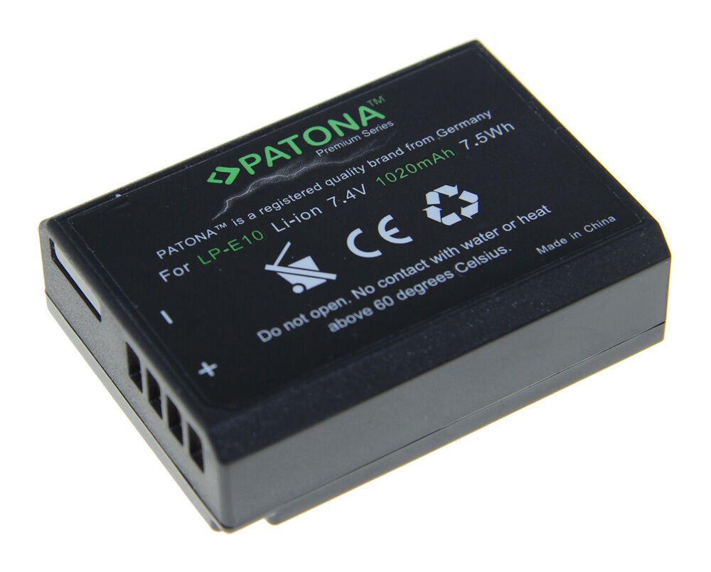 Batteria HQ Premium PATONA LP-E10 ricambio per CANON EOS-4000D 2000D EOS4000D