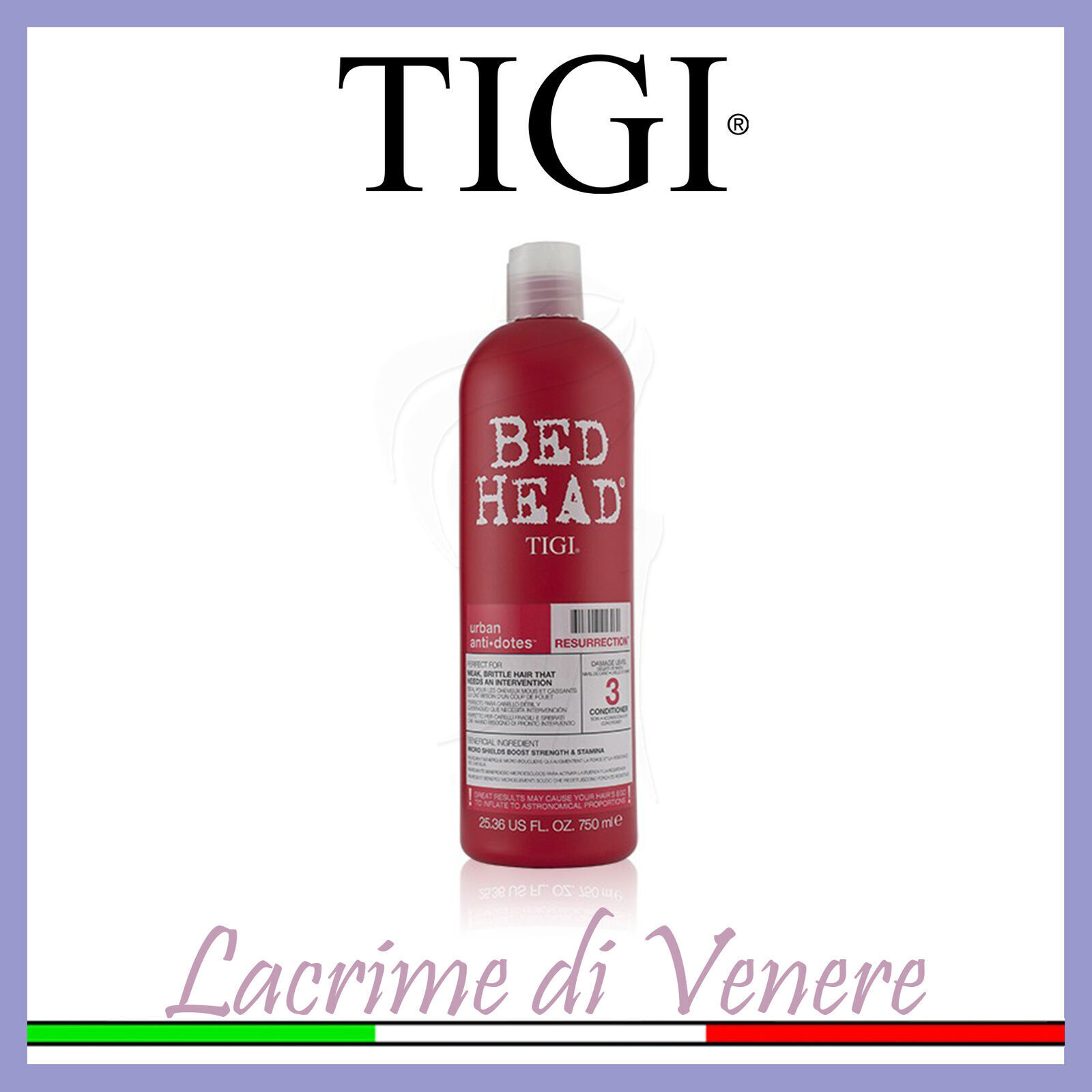 TIGI BED HEAD RESURRECTION CONDITIONER BALSAMO #3 750ML