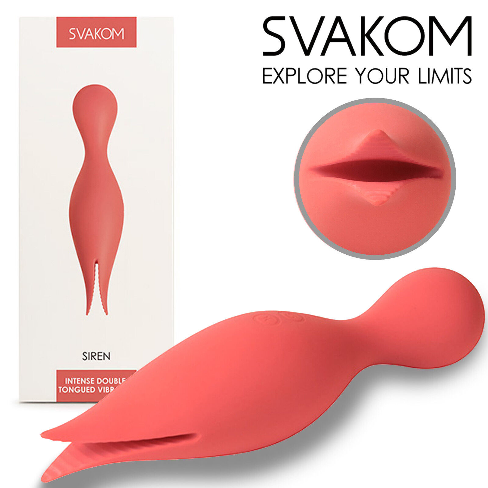 Svakom Siren - Vibratore per Stimolazione del Clitoride e Punto G, Testa Rotonda