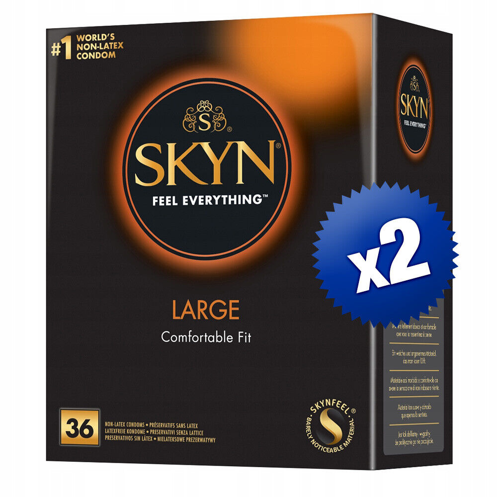 SKYN® LARGE Preservativi COMODI Senza Lattice ANALLERGICI 72 Profilattici