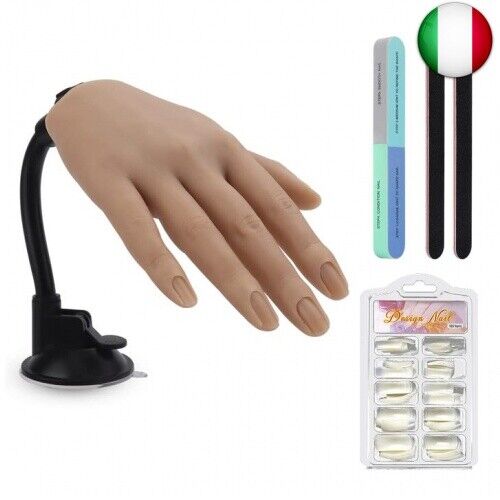 Yokilly Mano Finta Per Ricostruzione Unghie,Mani Pratica Unghie in Silicone,Con