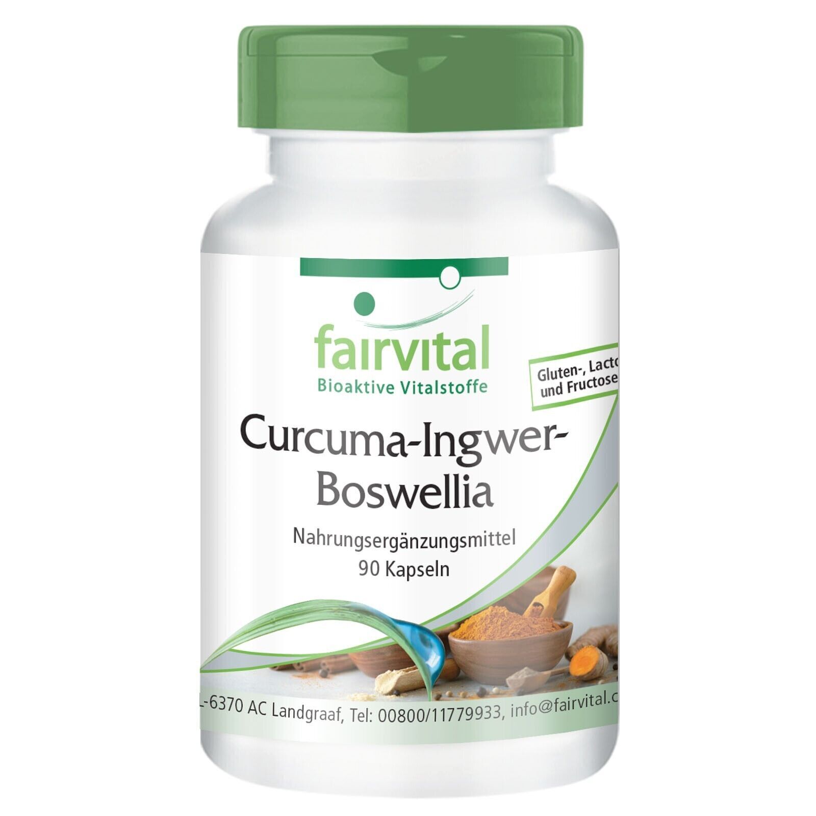 Curcuma Zenzero Boswellia - 90 capsule con vitamina C + piperina, vegan |...