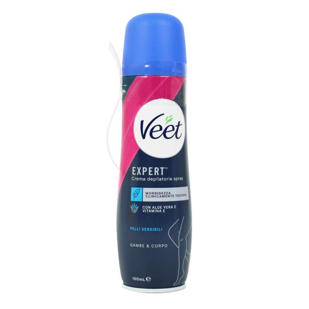 Crema Depilatoria Spray Per Pelli Sensibili Crema Corpo Veet Aloe Vera 150ml