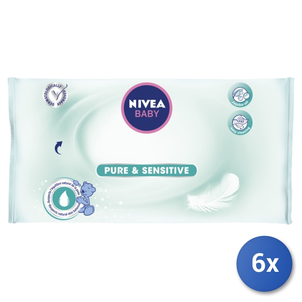6x Nivea Salviettine Pure & Sensitive 63