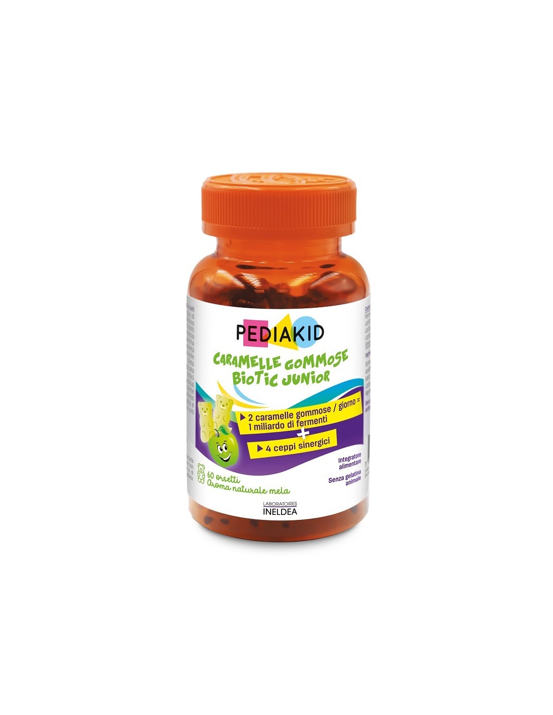 PEDIAKID Caramelle Gommose BIOTIC JUNIOR Integratore per Bambini 60 Orsetti