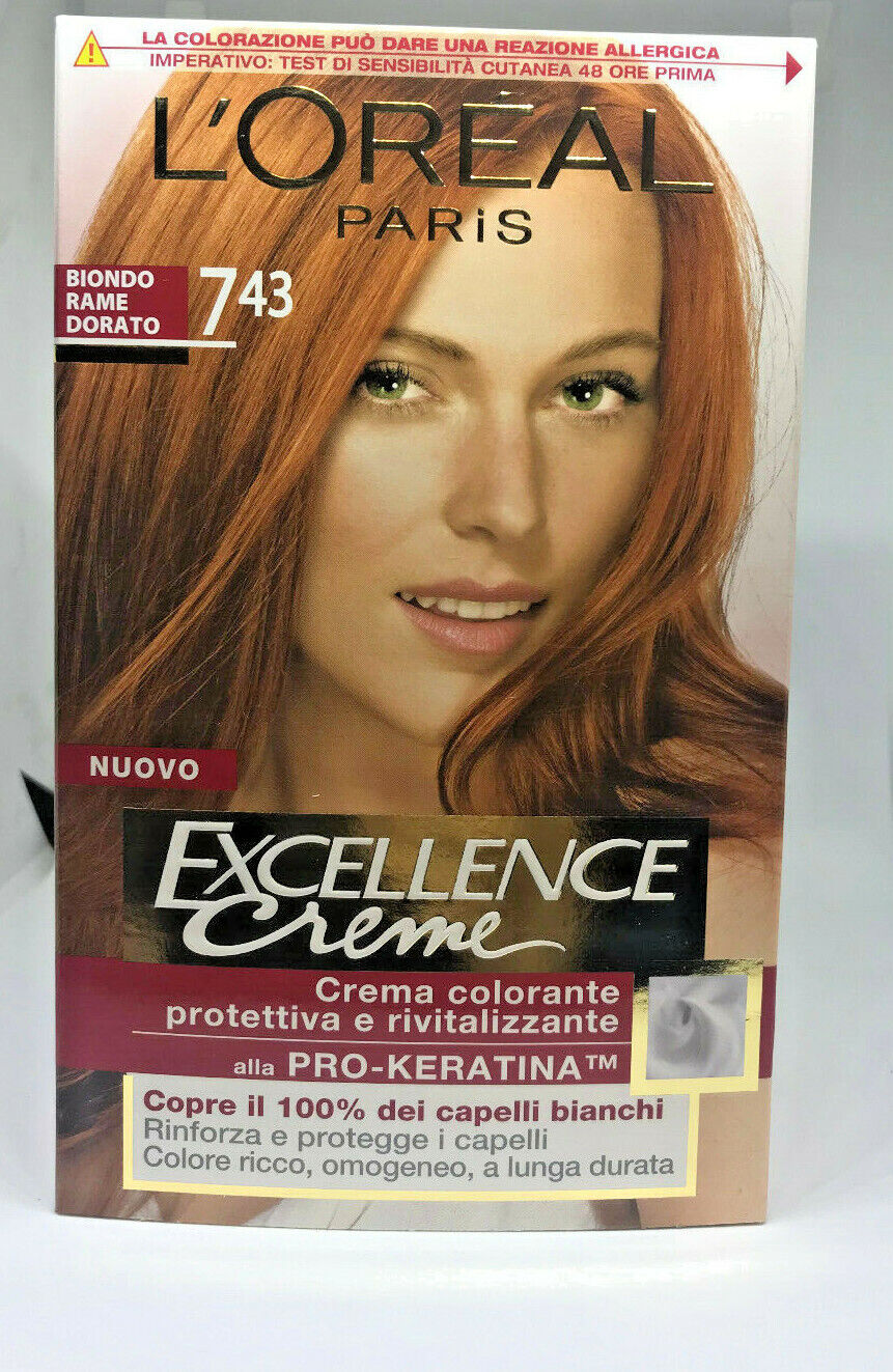 L Oreal Excellence crema colorata alla pro-keratina 7,43 biondo rame dorato