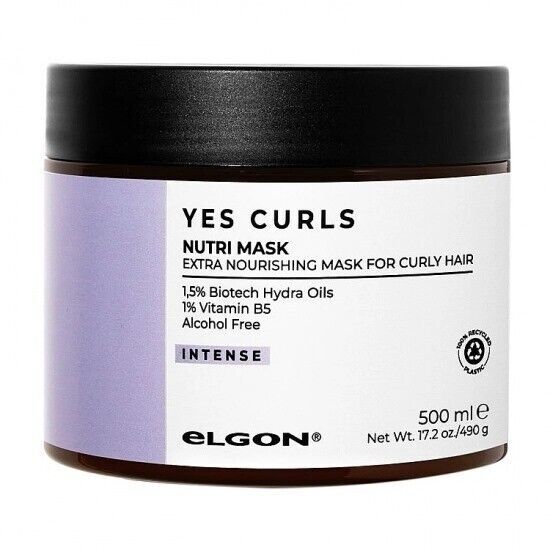 Elgon Yes Curls Maschera Nutriente Vegana per Capelli Ricci 500 ml