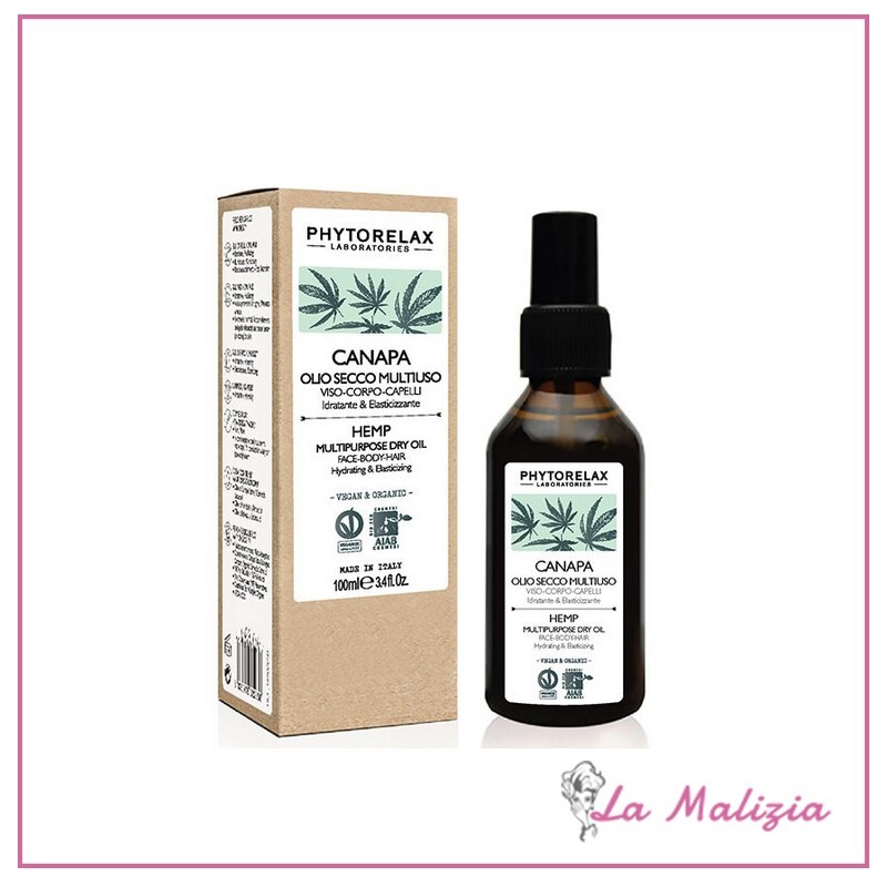 Phytorelax Canapa Olio Secco Multiuso Viso, Corpo, Capelli Idratante & Elasticiz
