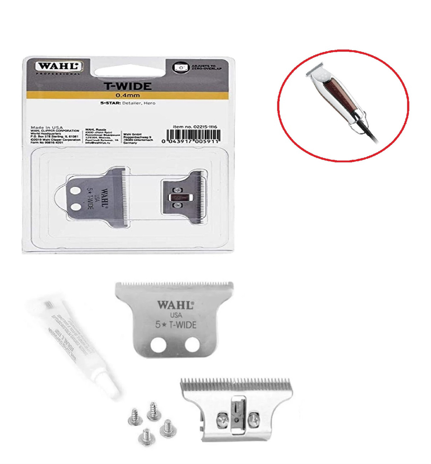 WAHL : T-Wide : pettine ricambio per  tosatrice Dettayler T-Wide
