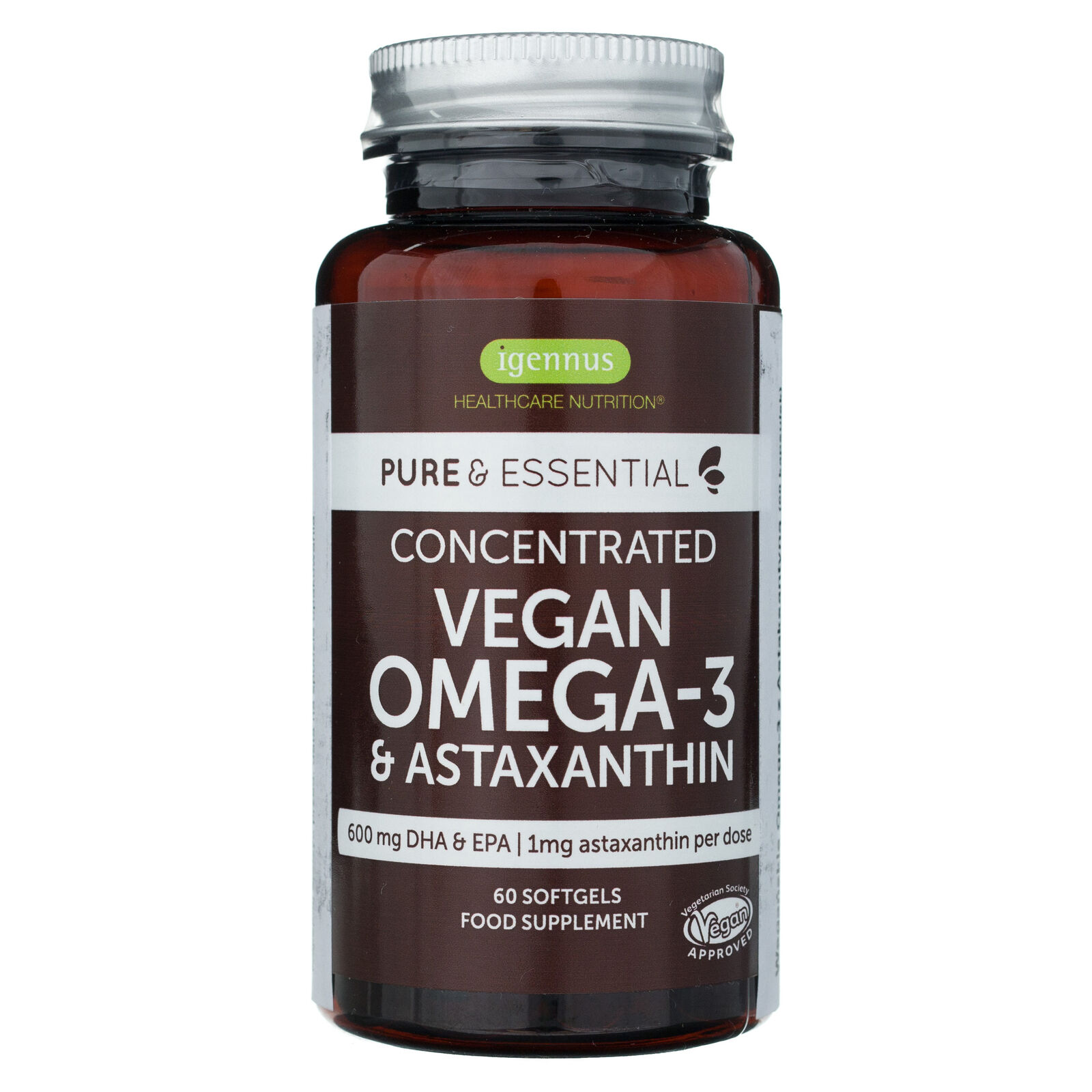 Igennus Omega-3 vegano con astaxantina - 60 capsule
