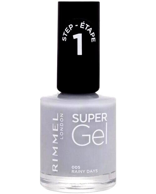RIMMEL SMALTO UNGHIE SUPER GEL GRIGIO CHIARO GHIACCIO 005 RAINY DAYS