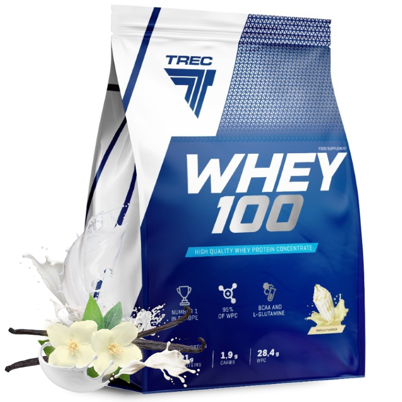 Trec Whey 100 Concentrato di proteine del siero di latte alla vaniglia, 2275 g