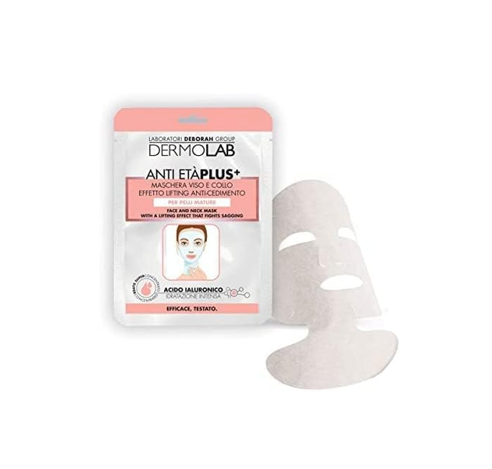 DERMOLAB Anti Età Plus+ Maschera Viso E Collo Effetto Lifting Anti-Cedimento