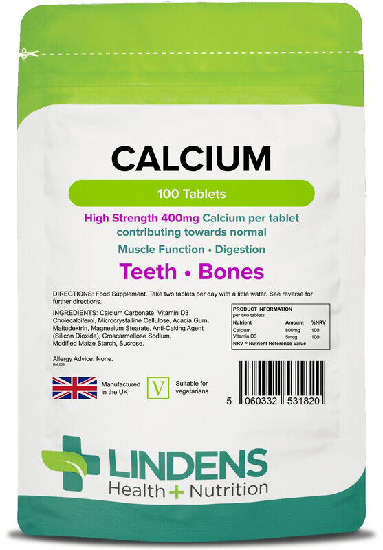 Lindens Carbonato di Calcio 400mg 2-PACCO 200 Compresse Supplemento alimentare