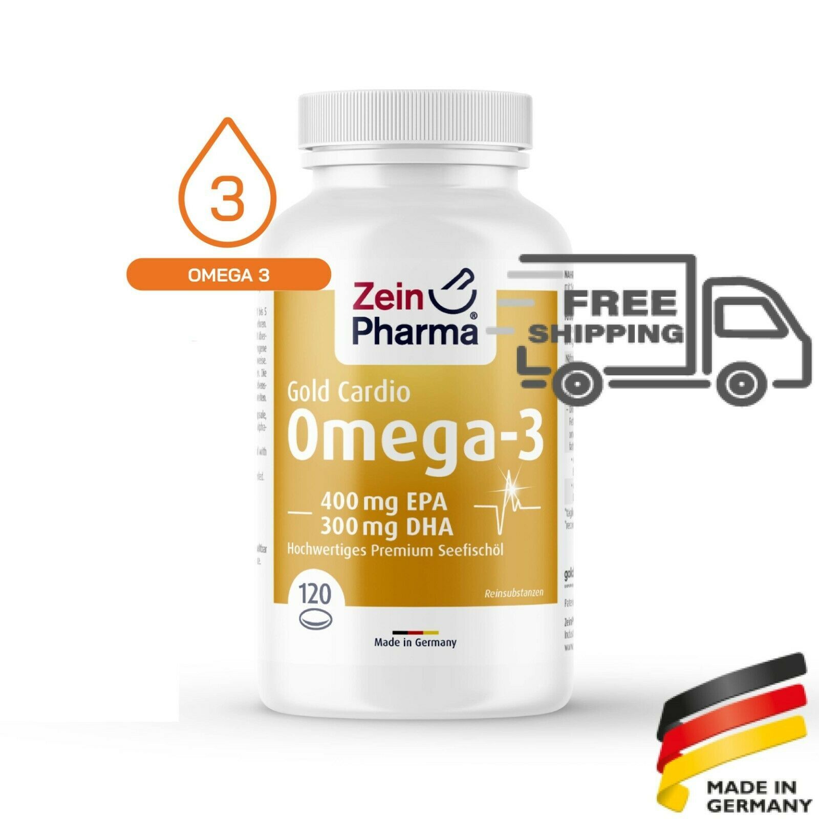Omega 3 Gold Cardio Edition (120 capsule) 400 EPA 300 DHA ZEINPHARMA