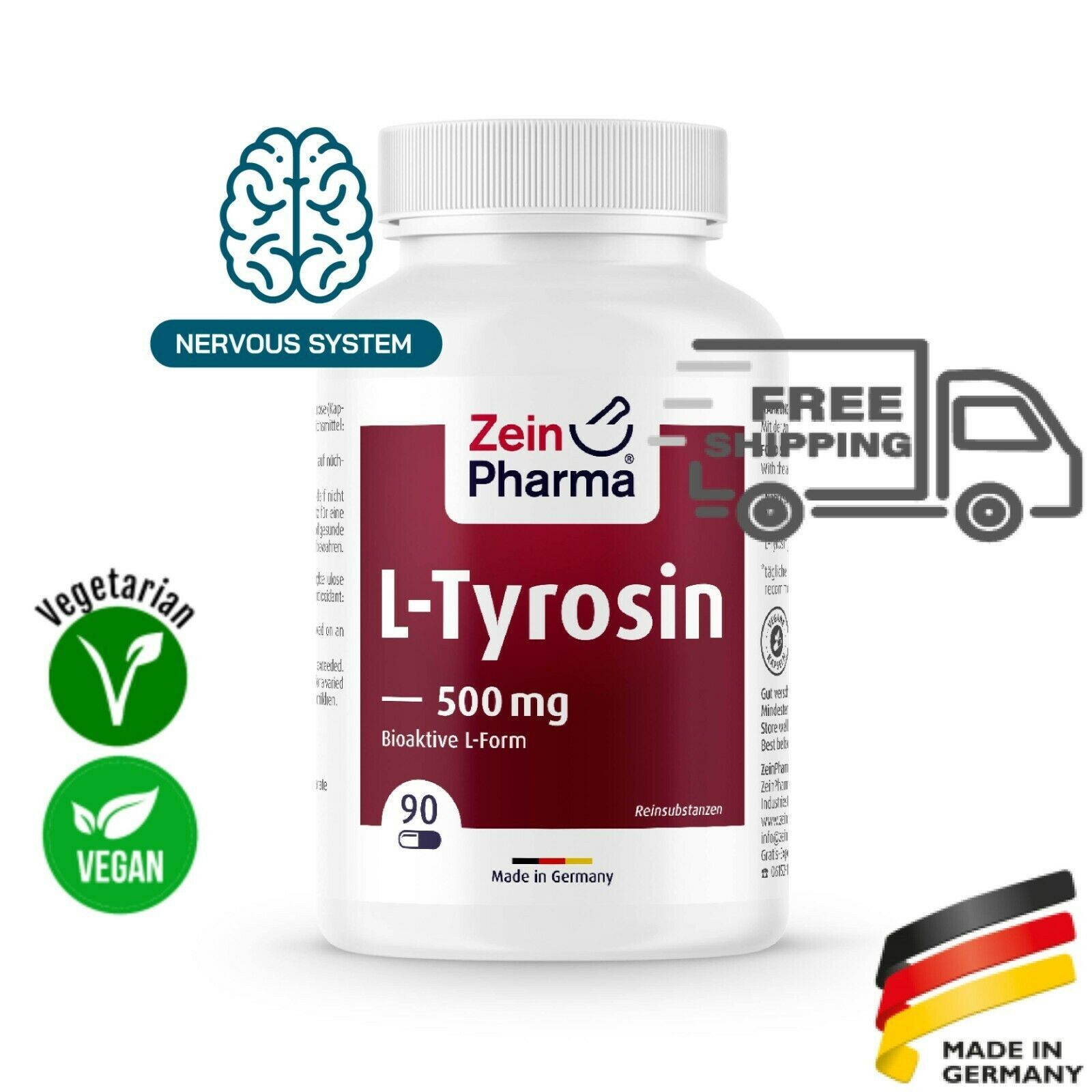L Tirosina L Tirosina 500 mg (120 capsule) Allenamento intensivo ZEINPHARMA