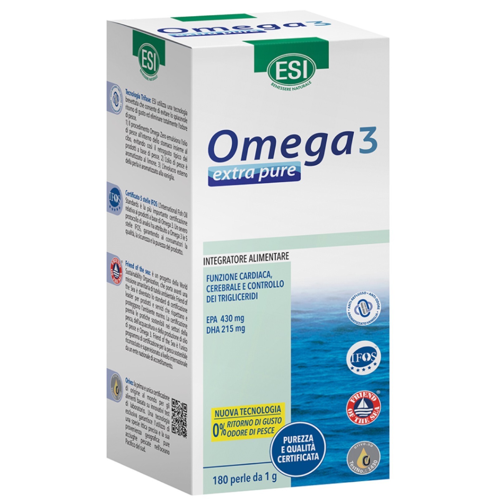 ESI OMEGA 3 EXTRA PURE 180 perle ( 120 + 60 ) INTEGRATORE DI OMEGA 3