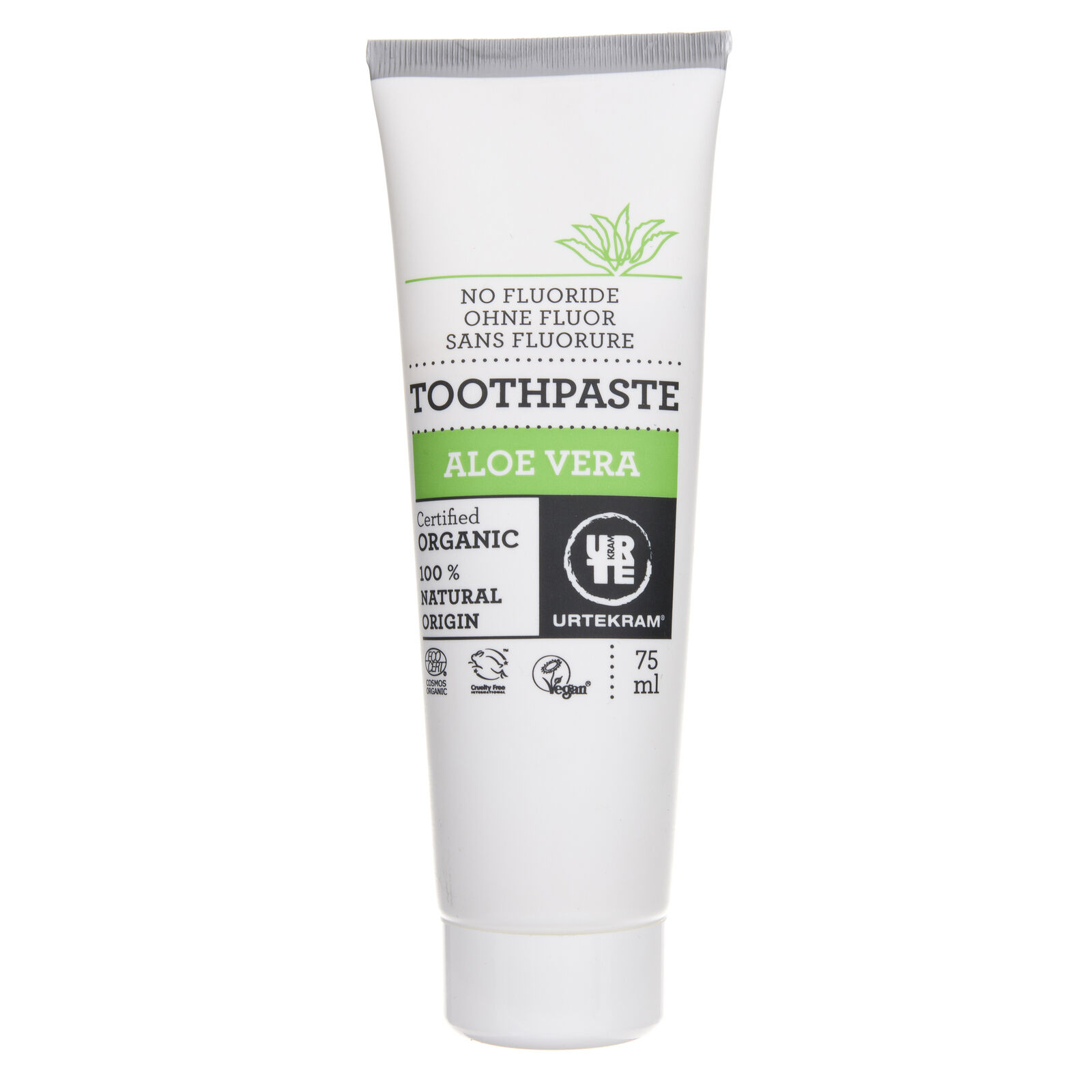 Urtekram Dentifricio all'aloe vera senza fluoro, 75 ml