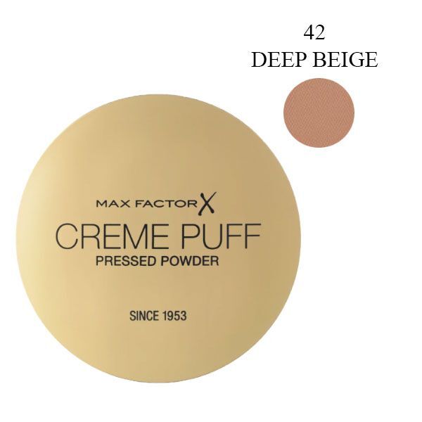 MAX FACTOR CREME PUFF PRESSED POWDER PUDER N.42 DEEP BEIGE 14G