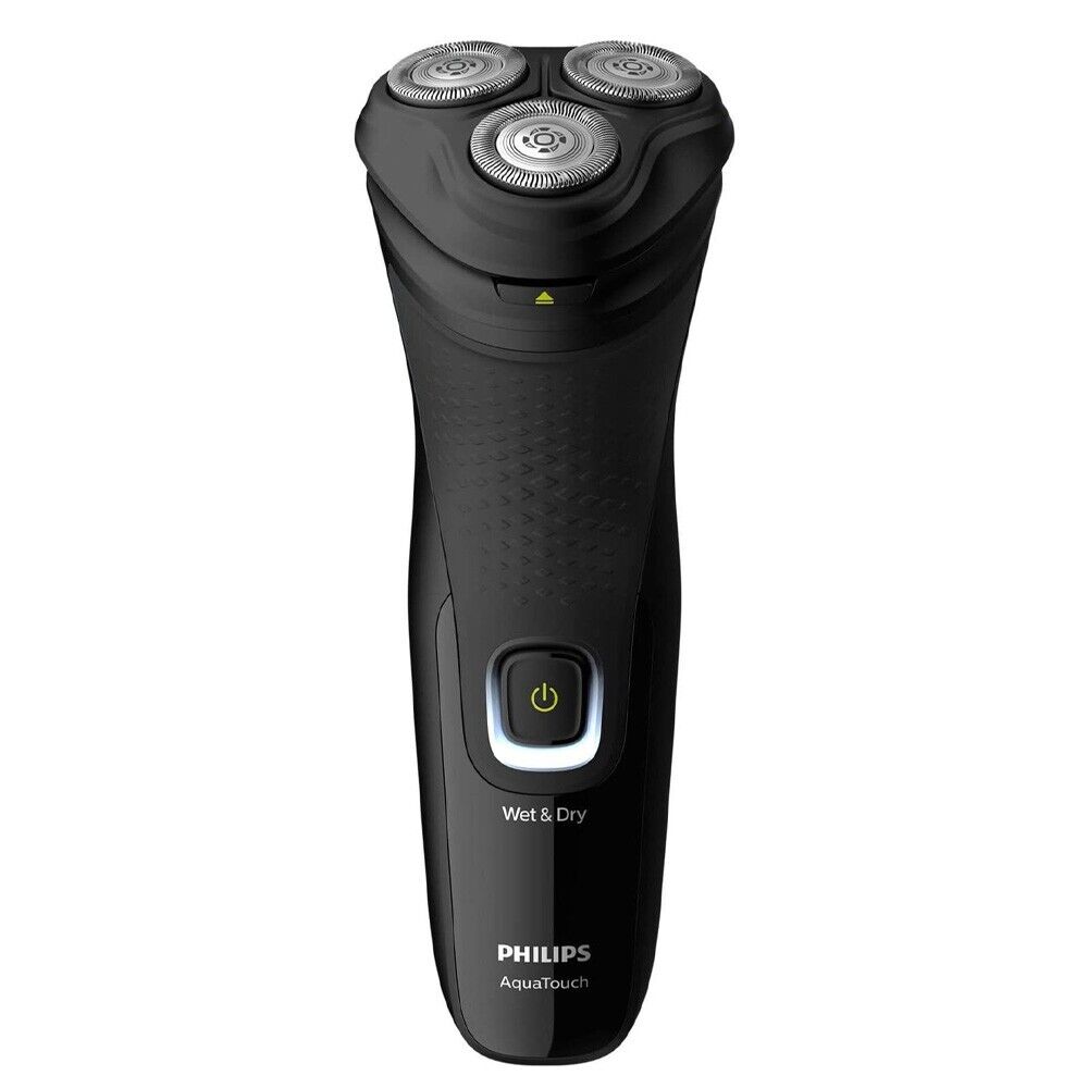 PHILIPS Rasoio Elettrico AquaTouch Serie 1000 Nero 3 Lame ComfortCut Wet&Dry