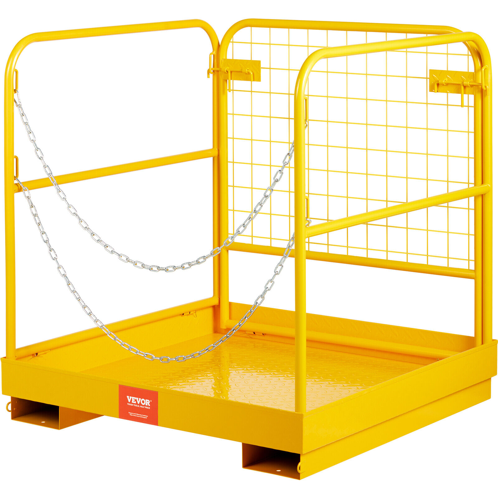 VEVOR Cestello Piattaforma Lavoro Muletto Industriale in Acciaio 91,4x91,4x94cm