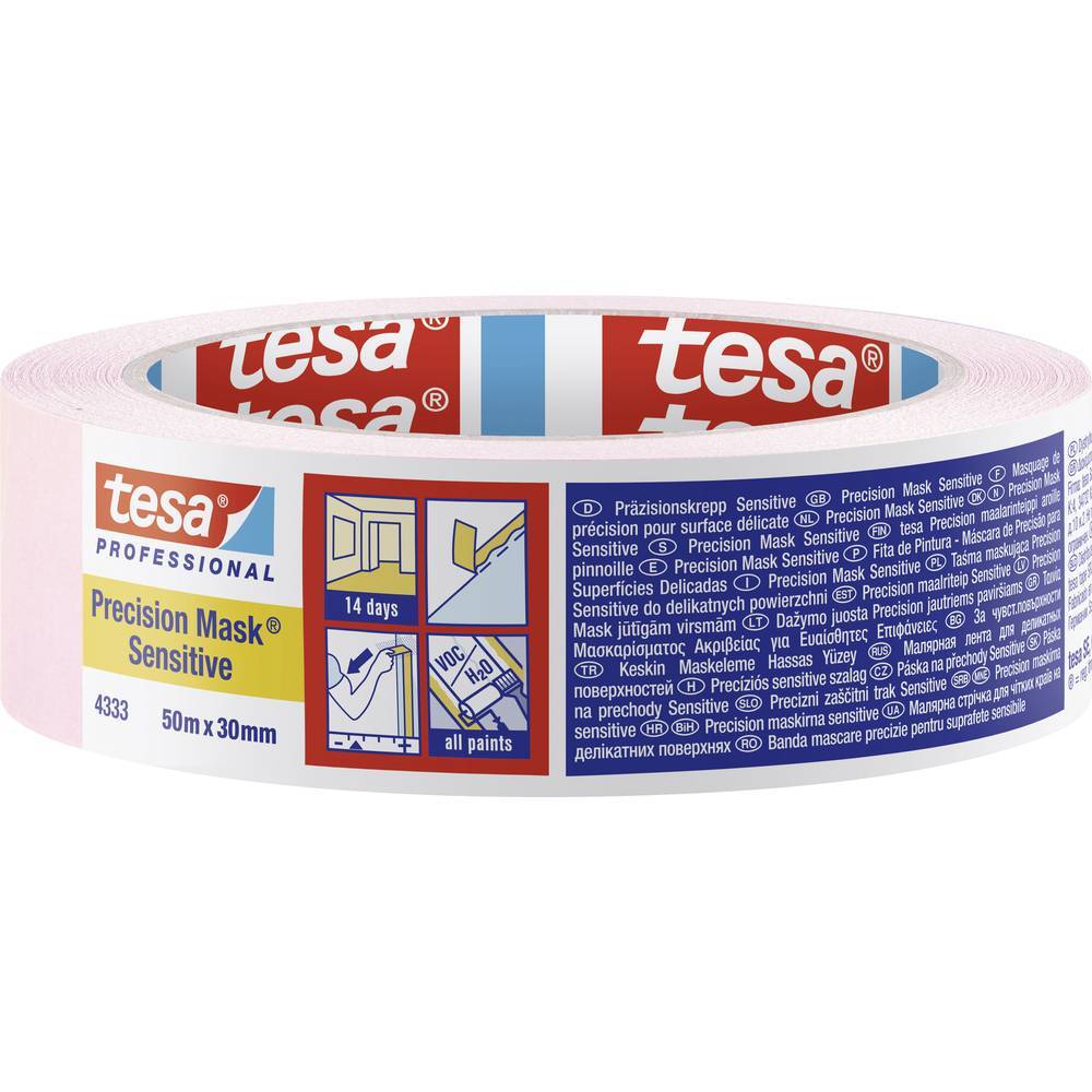 tesa PRECISION SENSITIVE 04333-00019-02 Nastro crespato Präzisionskrepp® Rosa