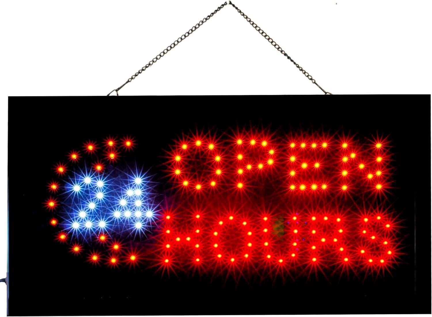 Insegna Luminosa Led con Scritta OPEN 24 HOURS per Attività Commerciale.