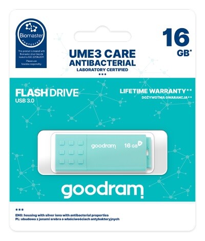 Pendrive GoodRAM 16GB UME3 Care USB 3.0 - retail blister Anti batterica -  - Goo