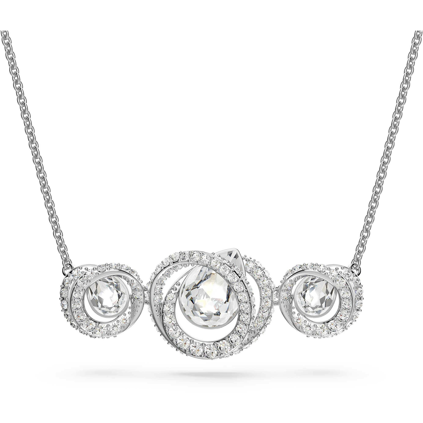 Collana Swarovski Generation 5636587 Trilogy 3 Cristalli Regolabile Rodio