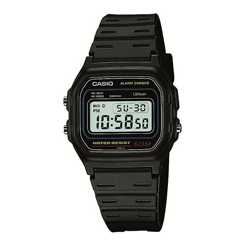 Orologio CASIO W-59-1V Chrono Digitale Sveglia Silicone Nero Uomo Donna