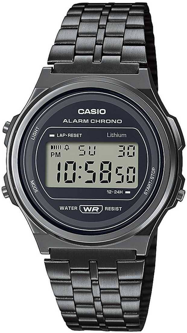 Orologio Uomo Casio in Acciaio Vintage Multifunzione A171WEGG-1AEF Nero