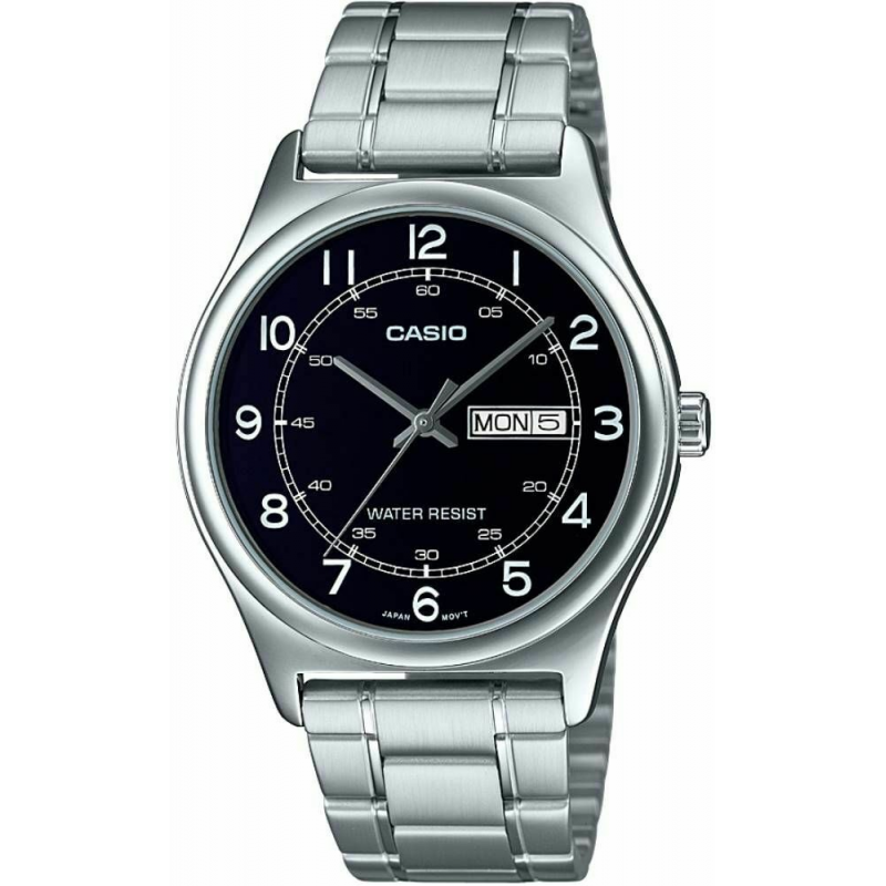 Orologio CASIO mod. MTP-V006D-1B2UDF Uomo acciaio day date fondo nero al quarzo
