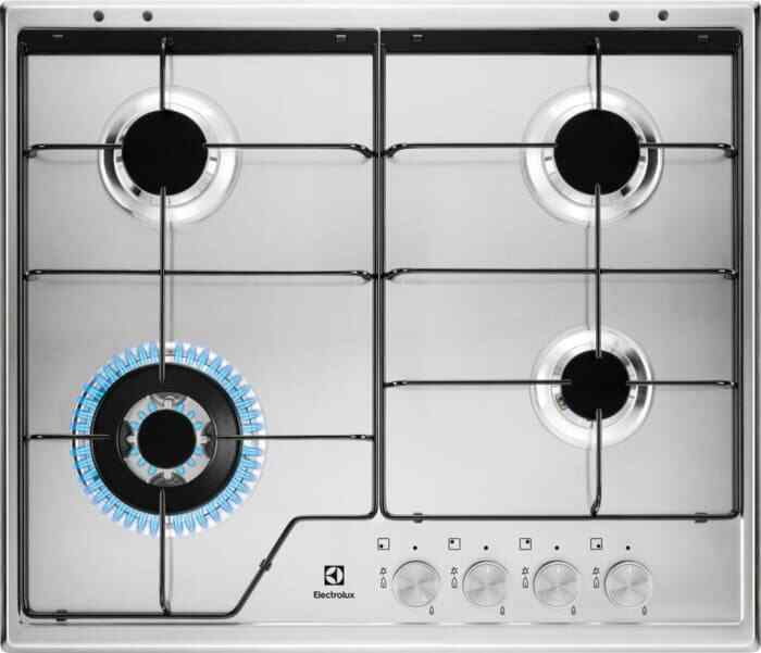 Piano Cottura 4 Fuochi Gas Electrolux Incasso 60 cm Inox - KGS6434SX