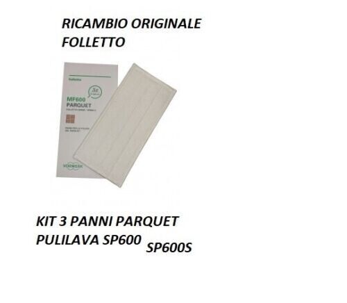 MF600 FOLLETTO CONFEZIONE ORIGINALE DA 3 PANNI PARQUET PER PULILAVA SP600 SP600S