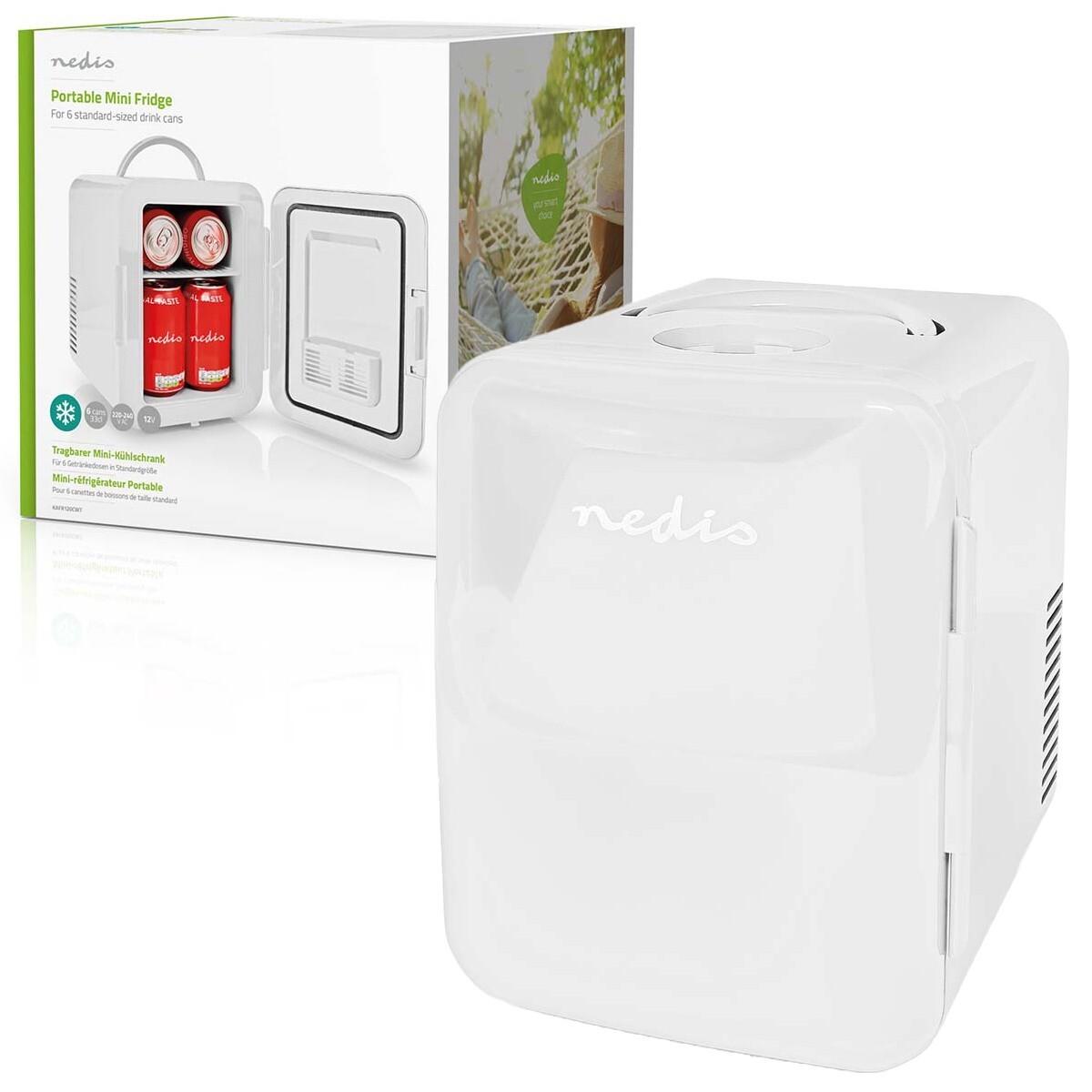 MINI FRIGO FRIGORIFERO PORTATILE 4LITRI CASA BARCA CAMPER 12 220VOLT NEDIS