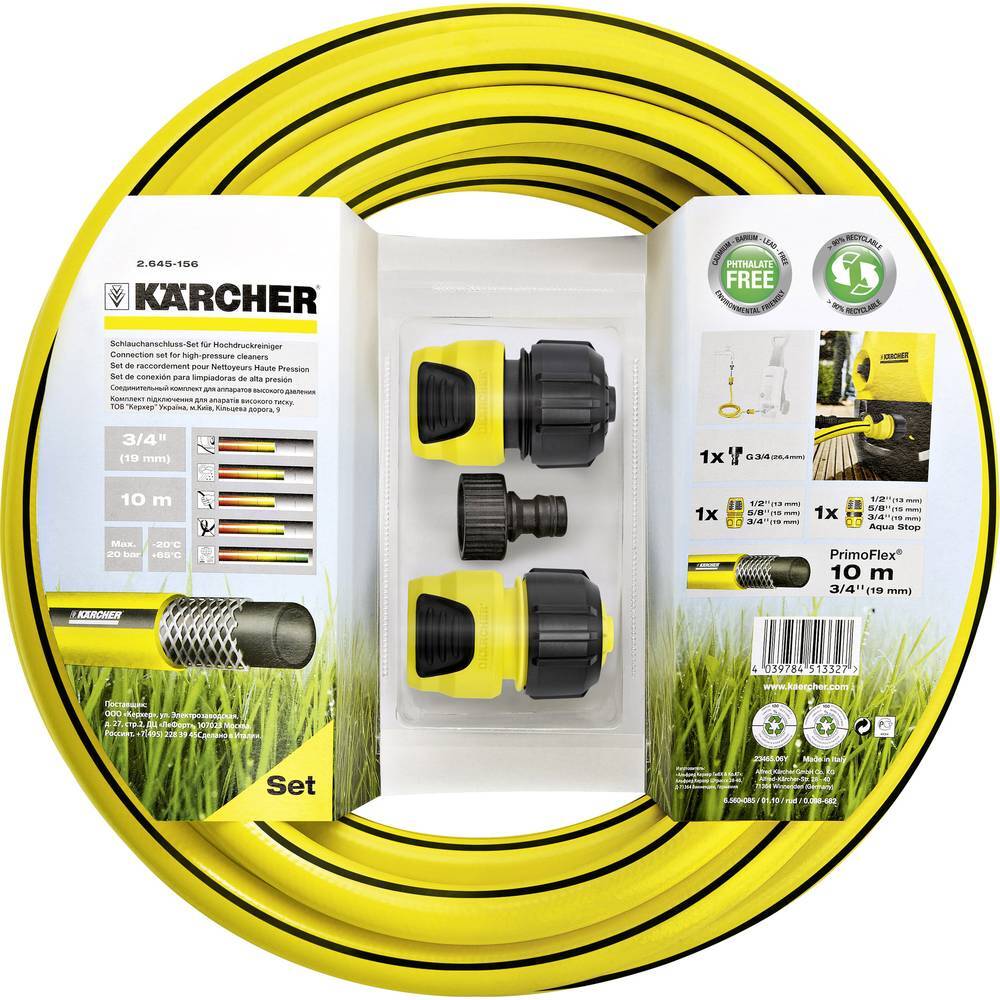 Kärcher Home & Garden Kärcher 2.645-156.0 10 m 3/4 pollici 1 pz. Giallo, Nero
