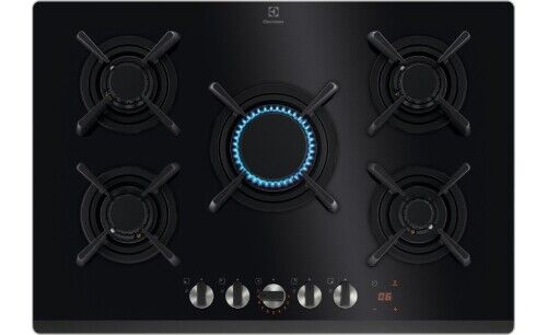 Electrolux Piano Cottura da Incasso a Gas 5 Fuochi 75 cm Nero KGG753753K