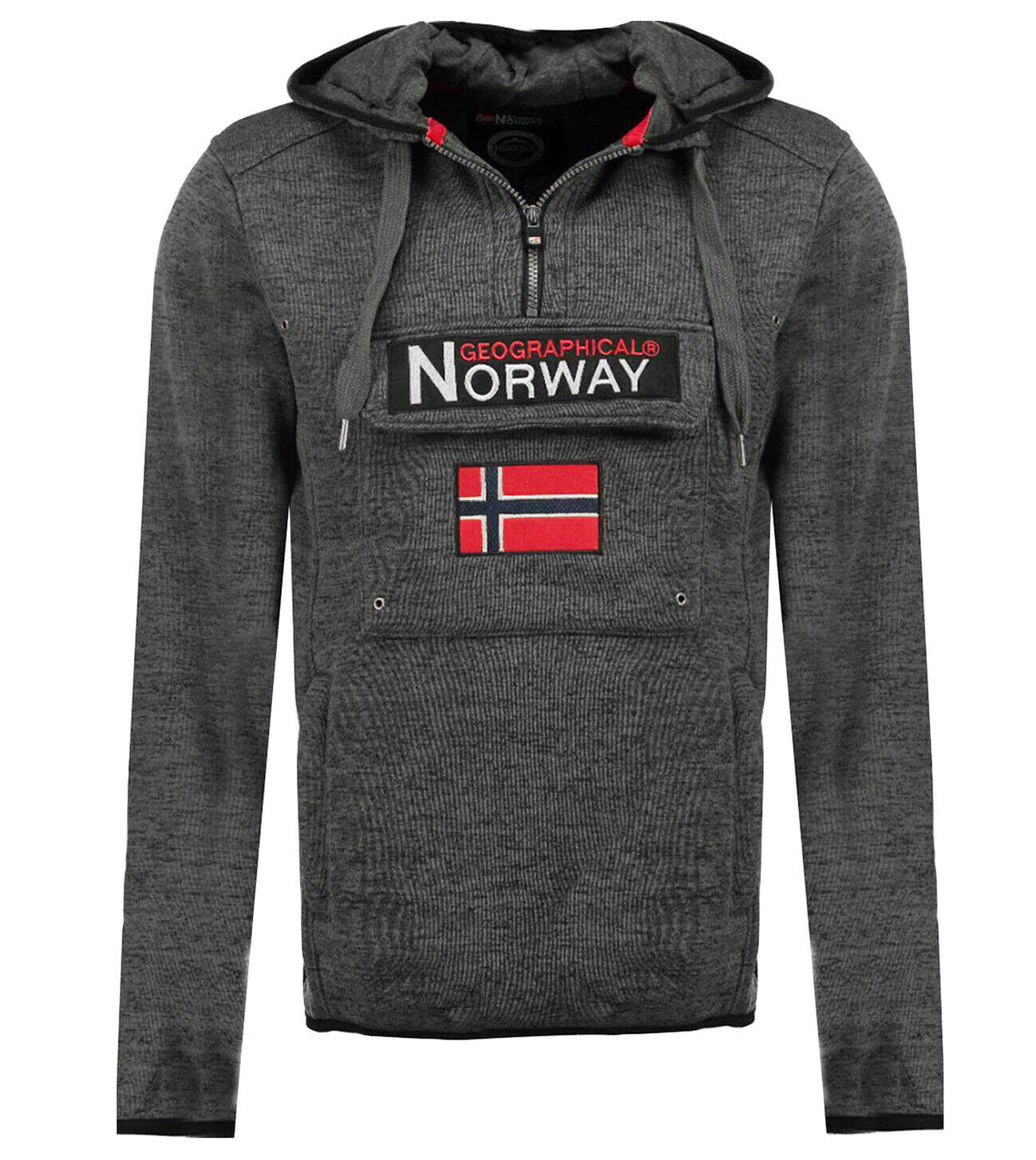 Felpa Geographical Norway UPCLASS Uomo tasca big logo bandiera