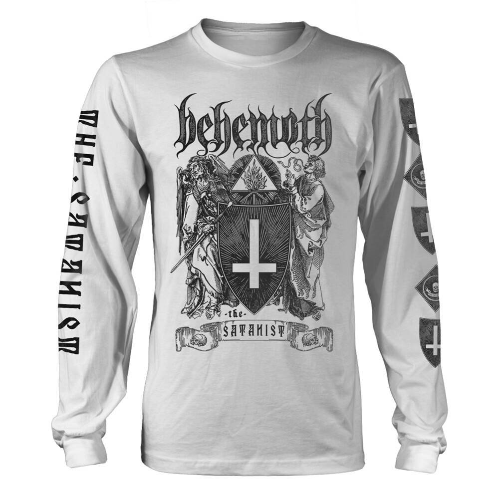BEHEMOTH - THE SATANIST (WHITE) WHITE Long Sleeve Shirt Small
