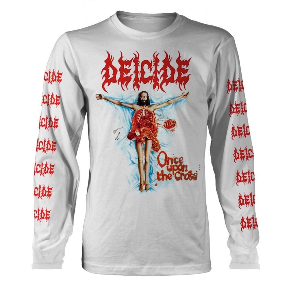 DEICIDE - ONCE UPON THE CROSS (WHITE) WHITE Long Sleeve Shirt Small