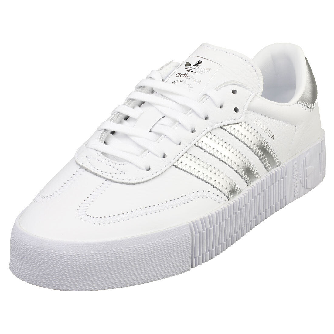 adidas Sambarose Donna White Silver Formatori Moda - 40 2/3 EU