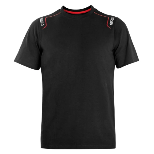 Sparco T-shirt Trenton da uomo Tg XL in cotone elasticizzato nero 180 gr/m2