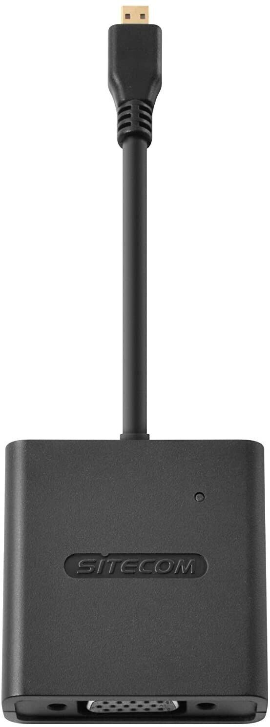 Sitecom CN-355 Adattatore da Micro-HDMI a VGA + Audio per pc, Nero/Antracite