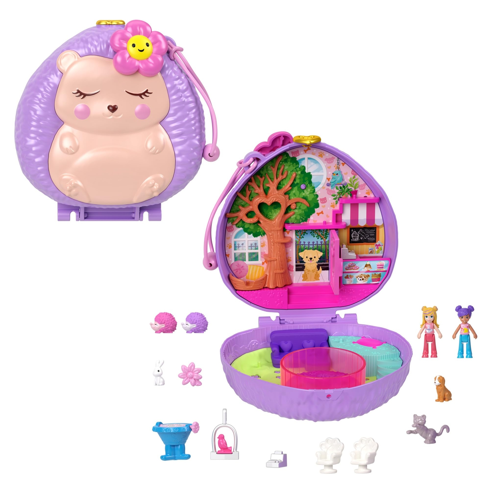Mattel UK Polly Pocket Hedgehog Coffee Shop Compact NUOVO