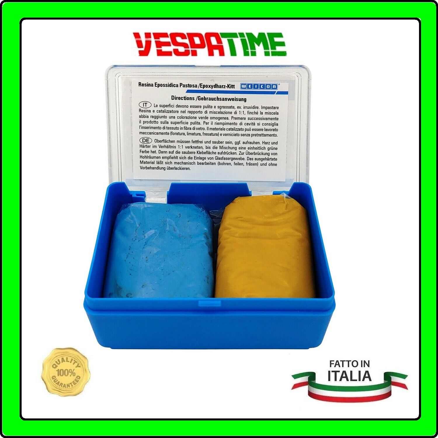 RESINA BICOMPONENTE WEICON STUCCO EPOSSIDICA METALLI ALTE TEMPERATURE 100 GRAMMI