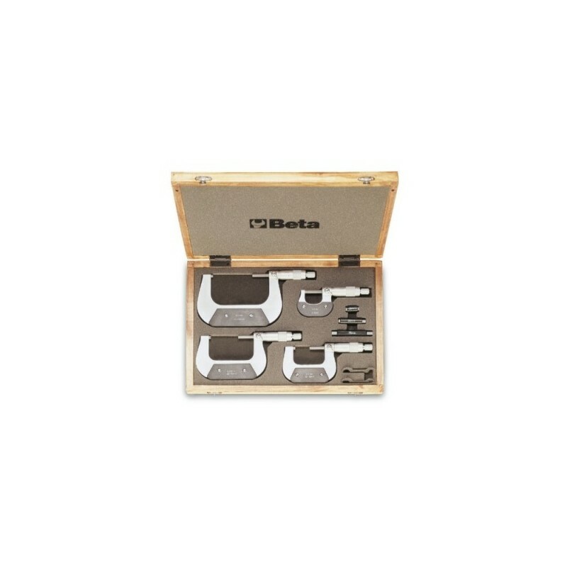 Assortimento di 4 micrometri 1658 in astuccio di legno art. 1658/C4