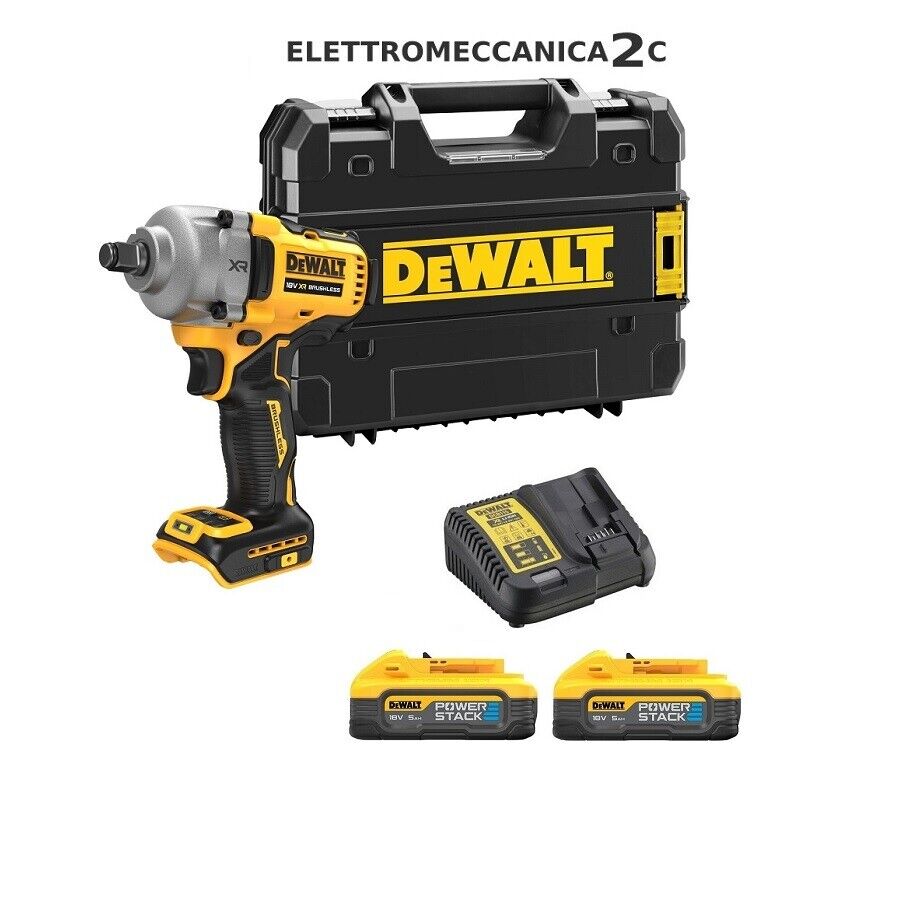 DEWALT DCF891H2T-QW avvitatore impulsi 18v 2 batterie 5ah powerstack 1/2" 1084Nm